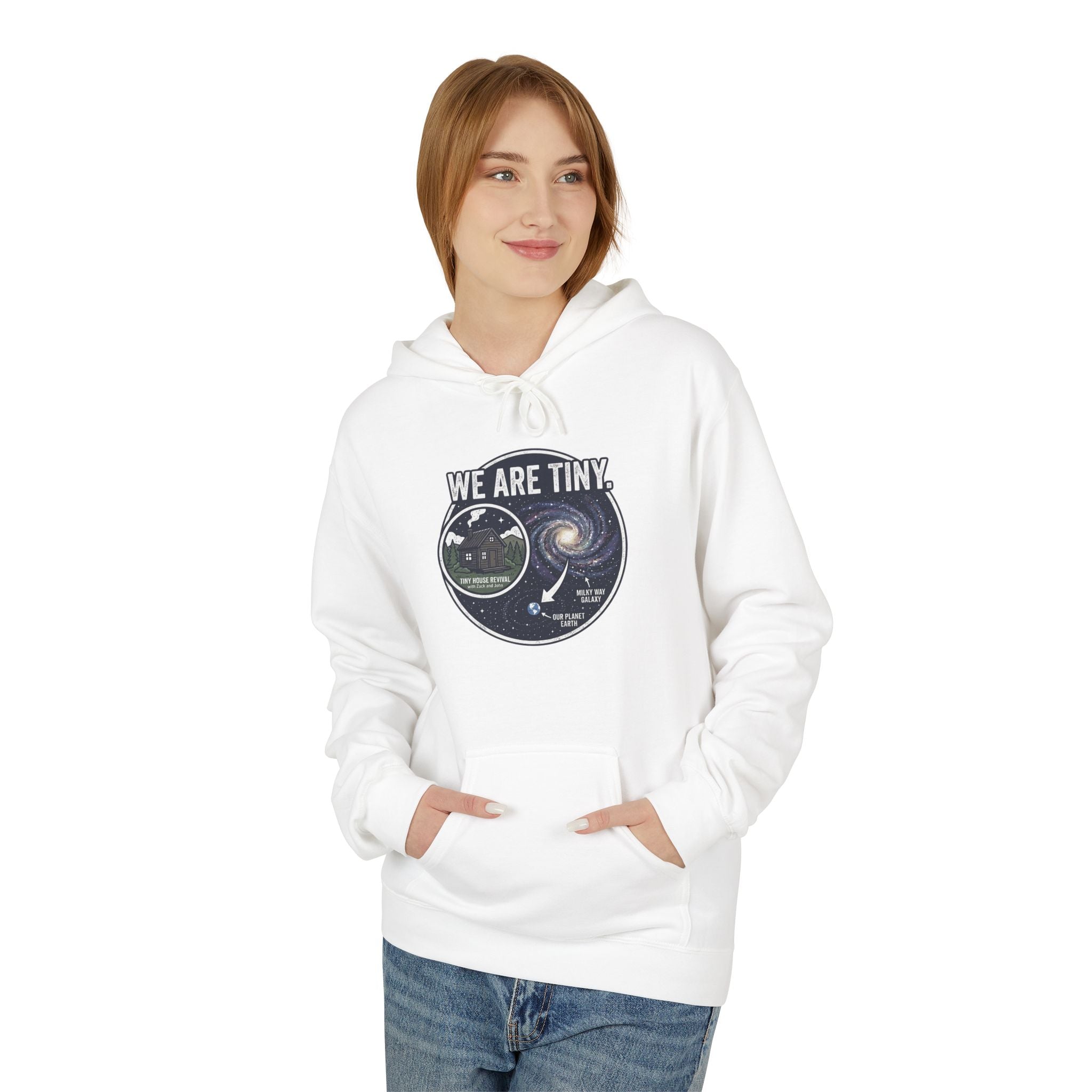 We Are Tiny Astronaut Hoodie — Space Explorer Graphic Pullover
